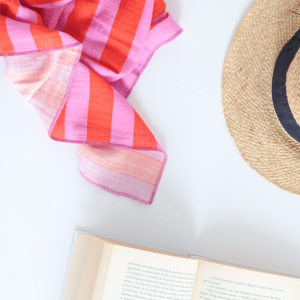 Fular Rayas Rosa-Rojo